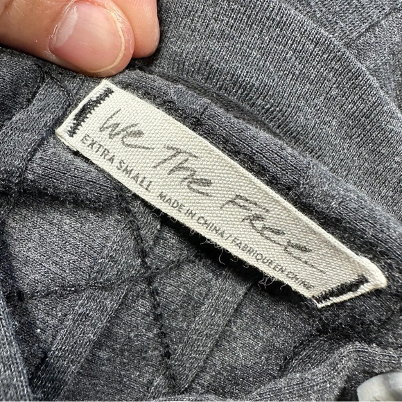 We The Free In The Mix Ribbed Oversized Long Sleeve Henley Top Charcoal Gray XS - Picture 11 of 14